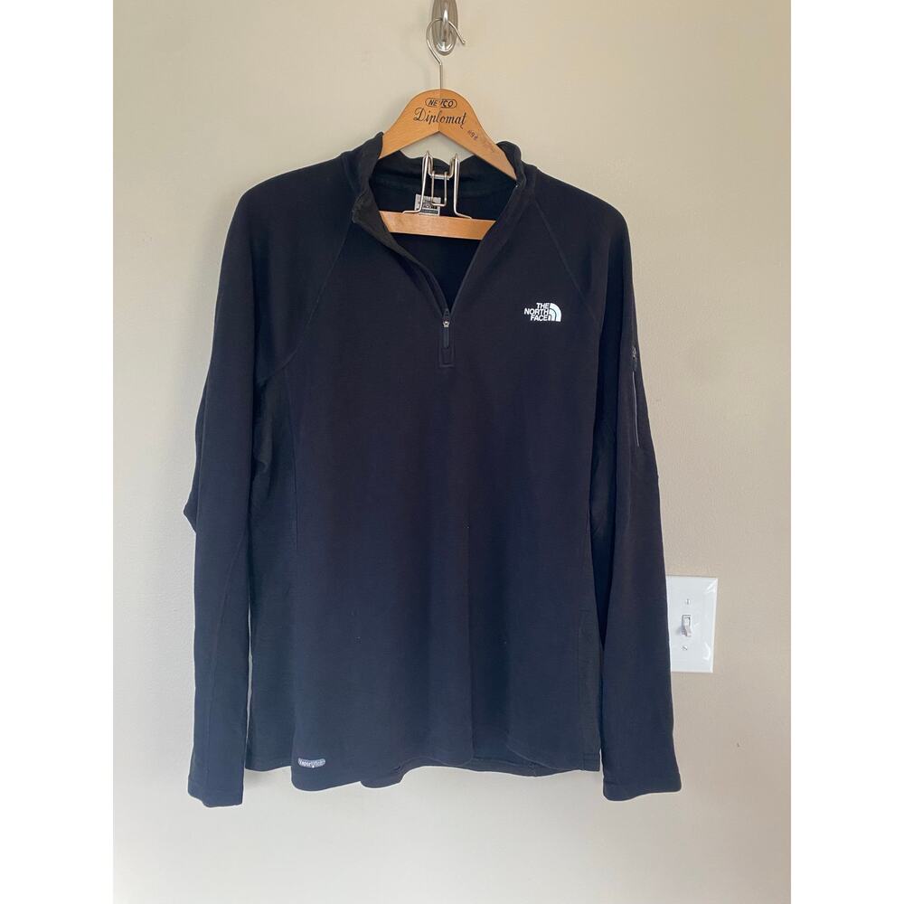 The North Face Shirt Mens XL Black Flight Series 1/4 Zip Vapor Wick Wool Blend *